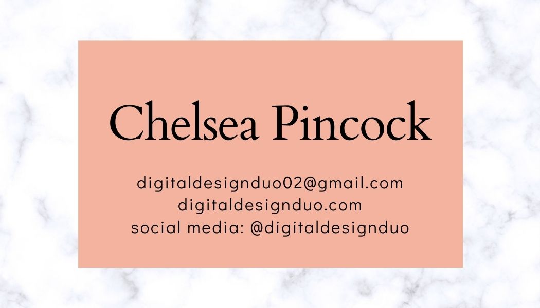 Chelsea Pincock digital design duo business card